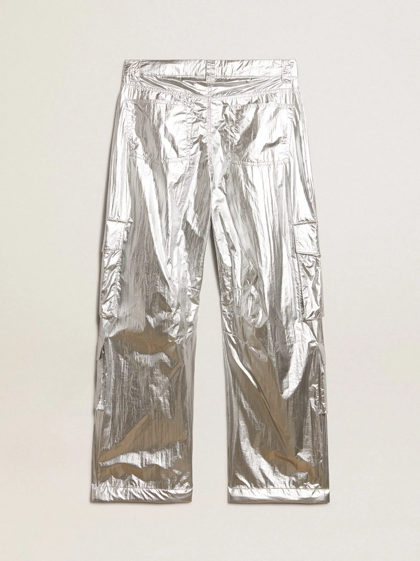 Flash Sale Golden Goose Calça cargo feminina de tecido técnico prateado Cor: prateado