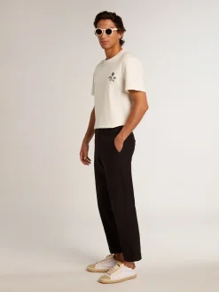 Flash Sale Golden Goose Calça chino de gabardine de algodão preto Coleção Resort