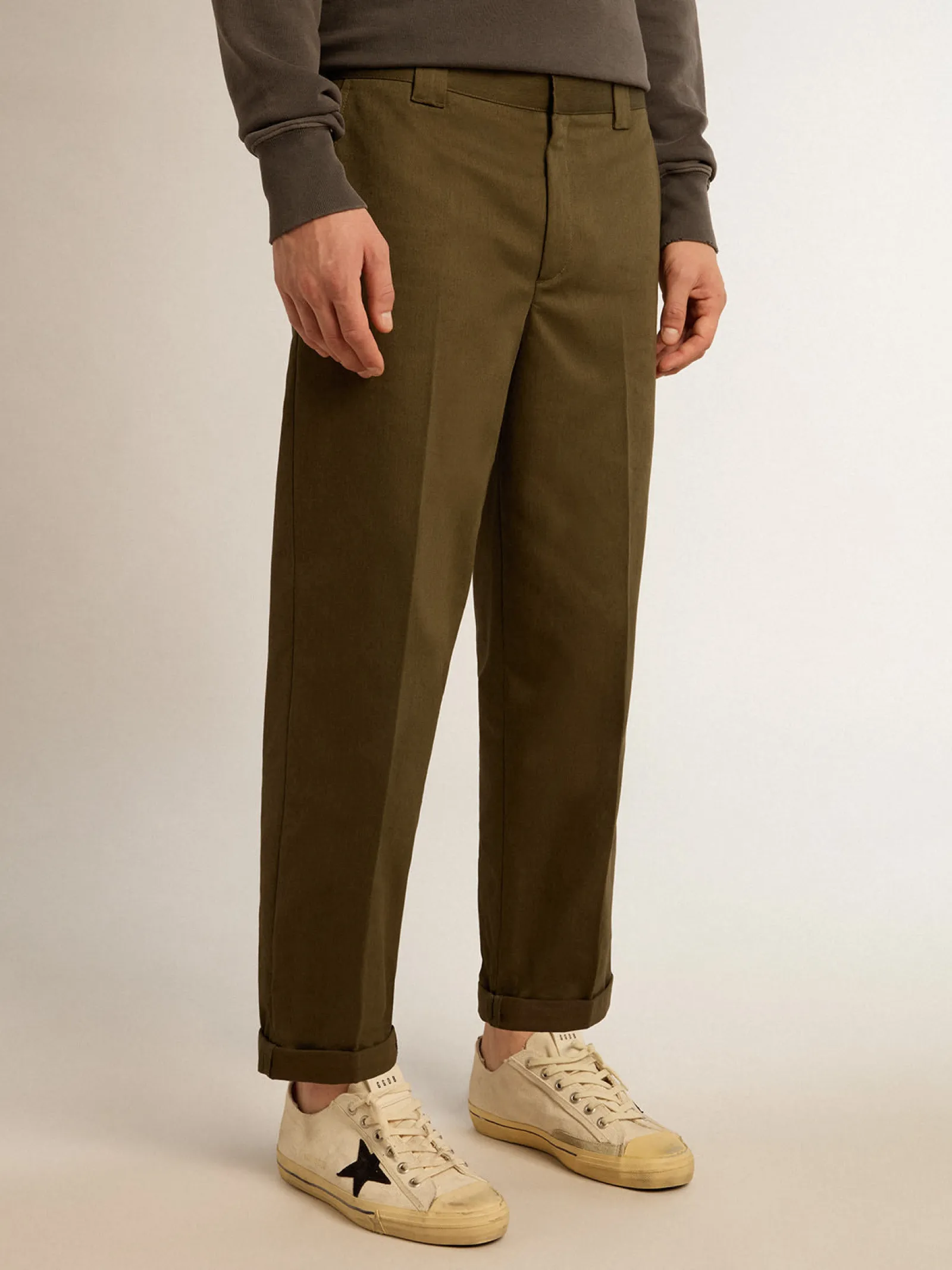 Online Golden Goose Calça chino Golden Collection verde militar Cor: verde militar