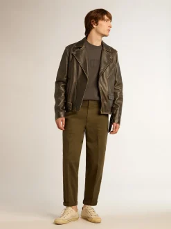 Online Golden Goose Calça chino Golden Collection verde militar Cor: verde militar