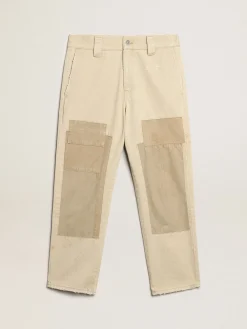 Cheap Golden Goose Calça de algodão de mescla bege Cor: bege