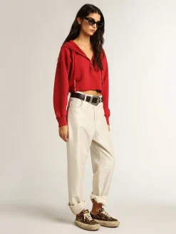 Sale Golden Goose Calça de brim branco dourado Cor: branco dourado