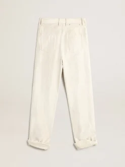 Sale Golden Goose Calça de brim branco dourado Cor: branco dourado