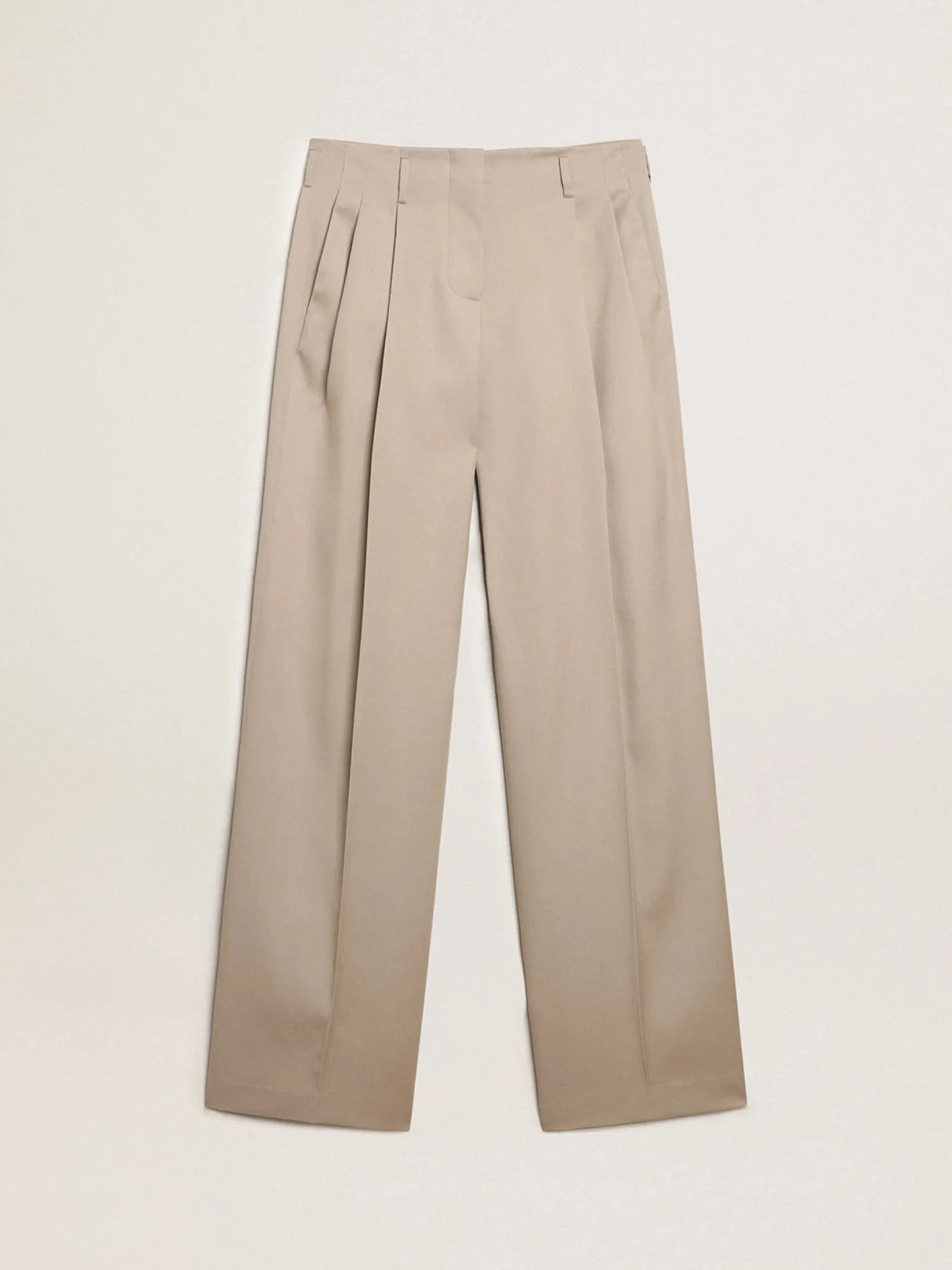 Outlet Golden Goose Calça de gabardine de lã cinza Coleção Journey