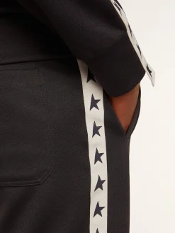 Online Golden Goose Calça de jogging azul-escura com fita e estrelas em contraste Star Collection