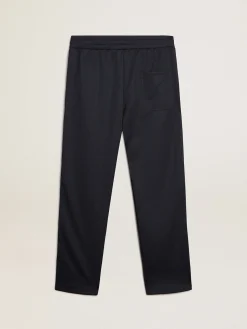 Online Golden Goose Calça de jogging azul-escura com fita e estrelas em contraste Star Collection