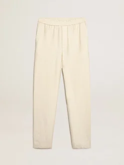 New Golden Goose Calça de jogging de linho cor de pergaminho Cor: pergaminho