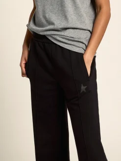 Clearance Golden Goose Calça de jogging feminina preta com estrela na frente Cor: preto
