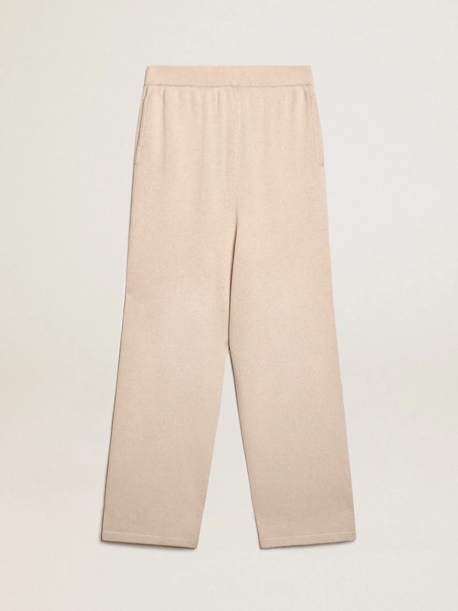 Store Golden Goose Calça de jogging feminina misto caxemira branco natural Caxemira de baixo impacto