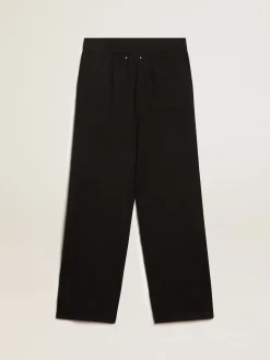 Sale Golden Goose Calça de jogging masculina misto caxemira preta Caxemira de baixo impacto