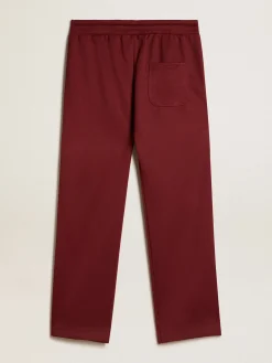 Sale Golden Goose Calça de jogging masculina bordô com estrelas nas laterais Star Collection