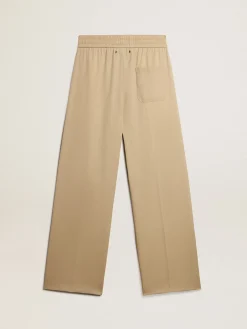 Outlet Golden Goose Calça de jogging masculina cor de areia com bolso atrás Cor: areia