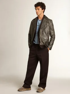 Hot Golden Goose Calça de jogging masculina cor alcaçuz Cor: alcaçuz