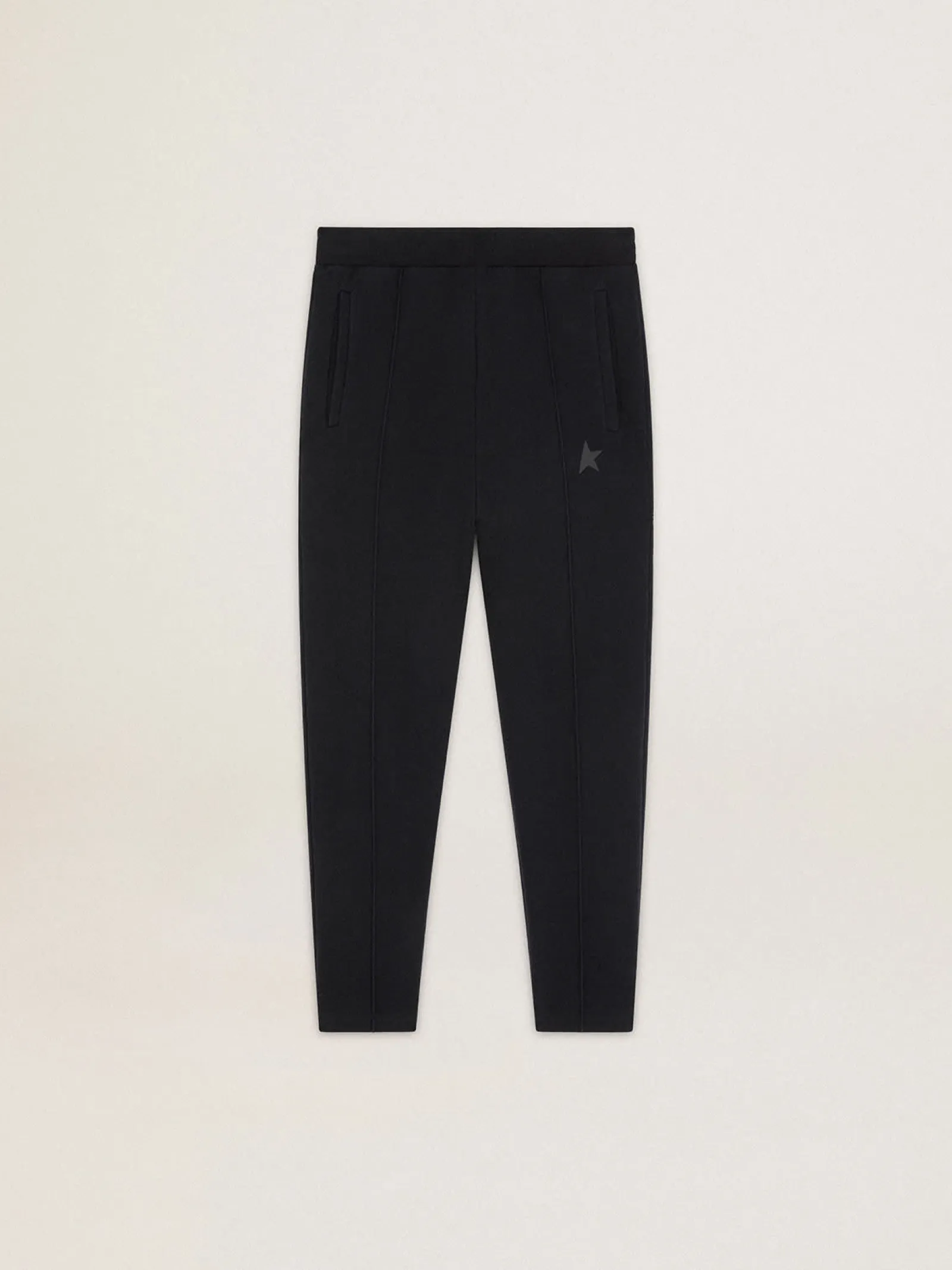 Shop Golden Goose Calça de jogging masculina preta com estrela na frente Star Collection
