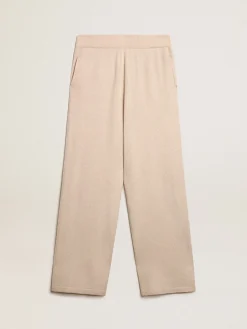 New Golden Goose Calça de jogging masculina misto caxemira branca Caxemira de baixo impacto