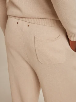 New Golden Goose Calça de jogging masculina misto caxemira branca Caxemira de baixo impacto