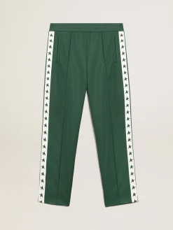 Shop Golden Goose Calça de jogging masculina verde-brilhante Star Collection