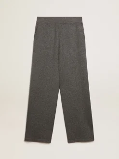 Flash Sale Golden Goose Calça de jogging masculina misto caxemira cinza mescla Caxemira de baixo impacto