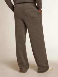 Flash Sale Golden Goose Calça de jogging masculina misto caxemira cinza mescla Caxemira de baixo impacto