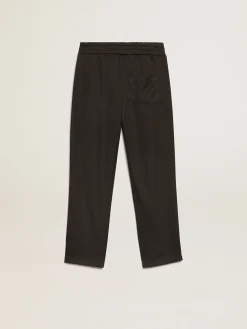 Shop Golden Goose Calça de jogging preta com estrelas brancas em contraste Star Collection