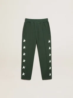 Flash Sale Golden Goose Calça de jogging verde brilhante com estrelas em contraste Cor: verde brilhante