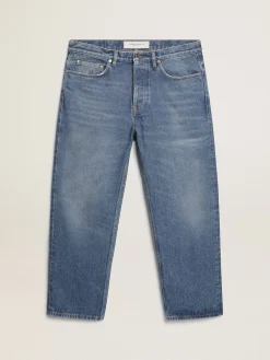 Fashion Golden Goose Calça jeans azul com efeito stonewashed Cor: azul