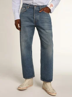 Fashion Golden Goose Calça jeans azul com efeito stonewashed Cor: azul