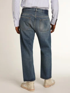 Fashion Golden Goose Calça jeans azul com efeito stonewashed Cor: azul