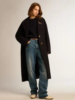Flash Sale Golden Goose Calça jeans feminina com lavagem média Cor: azul