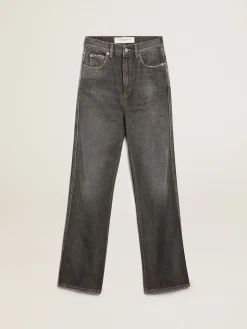 Shop Golden Goose Calça jeans feminina preta com efeito desbotado Cor: preto