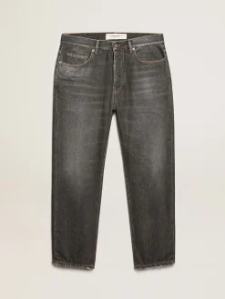 Best Golden Goose Calça jeans masculina preta com efeito stonewashed Cor: preto