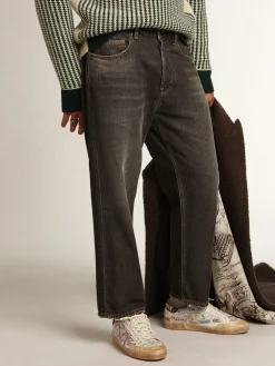 Best Golden Goose Calça jeans masculina preta com efeito stonewashed Cor: preto