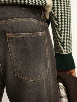 Best Golden Goose Calça jeans masculina preta com efeito stonewashed Cor: preto