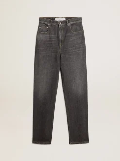 Discount Golden Goose Calça jeans preta feminina com bolso impresso Cor: preto
