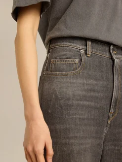 Discount Golden Goose Calça jeans preta feminina com bolso impresso Cor: preto
