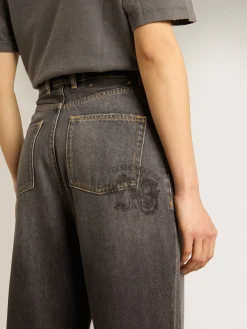 Discount Golden Goose Calça jeans preta feminina com bolso impresso Cor: preto