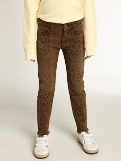 Best Sale Golden Goose Calça jeans skinny infantil feminina com estampa animal print Golden Collection