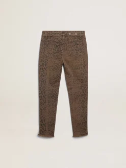Best Sale Golden Goose Calça jeans skinny infantil feminina com estampa animal print Golden Collection