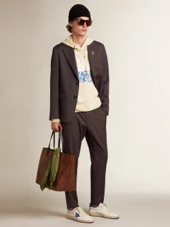 New Golden Goose Calça jogger de lã cinza ferro Cor: cinza ferro