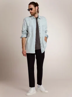 Store Golden Goose Calça masculina de lã azul-escura Cor: azul-escuro