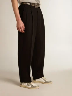 Flash Sale Golden Goose Calça preta misto lã e viscose Coleção Journey