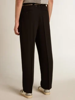 Flash Sale Golden Goose Calça preta misto lã e viscose Coleção Journey