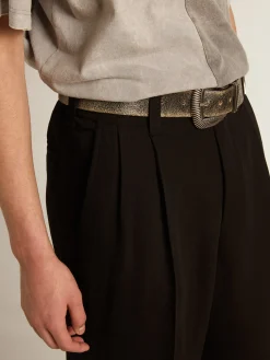 Flash Sale Golden Goose Calça preta misto lã e viscose Coleção Journey