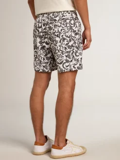Discount Golden Goose Calção boxer com estampa branca e preta all-over Coleção Resort