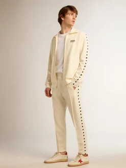 Clearance Golden Goose Camiseta branca Coleção Star com estrela preta na frente Cor: branco