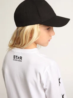 Store Golden Goose Camiseta branca de manga comprida com estrelas pretas em contraste Cor: branco óptico
