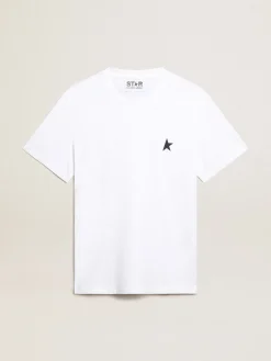 Sale Golden Goose Camiseta branca feminina com estrela azul-escura na frente Star Collection