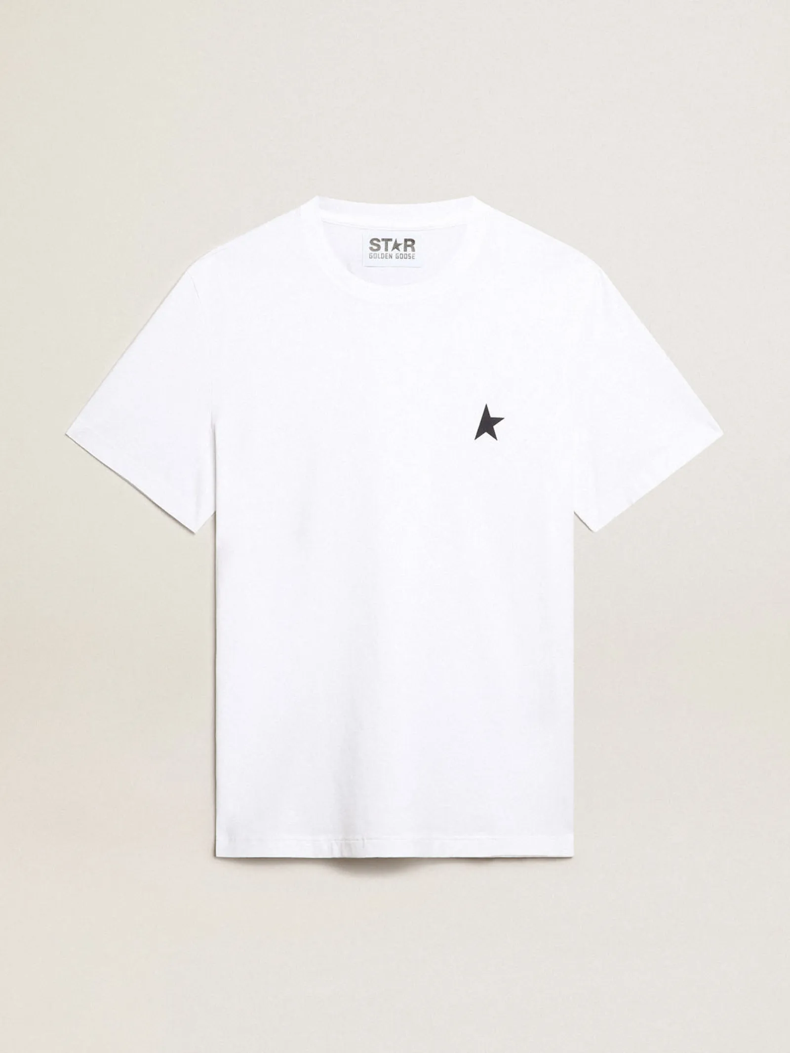 Cheap Golden Goose Camiseta branca masculina com estrela azul-escura na frente Star Collection