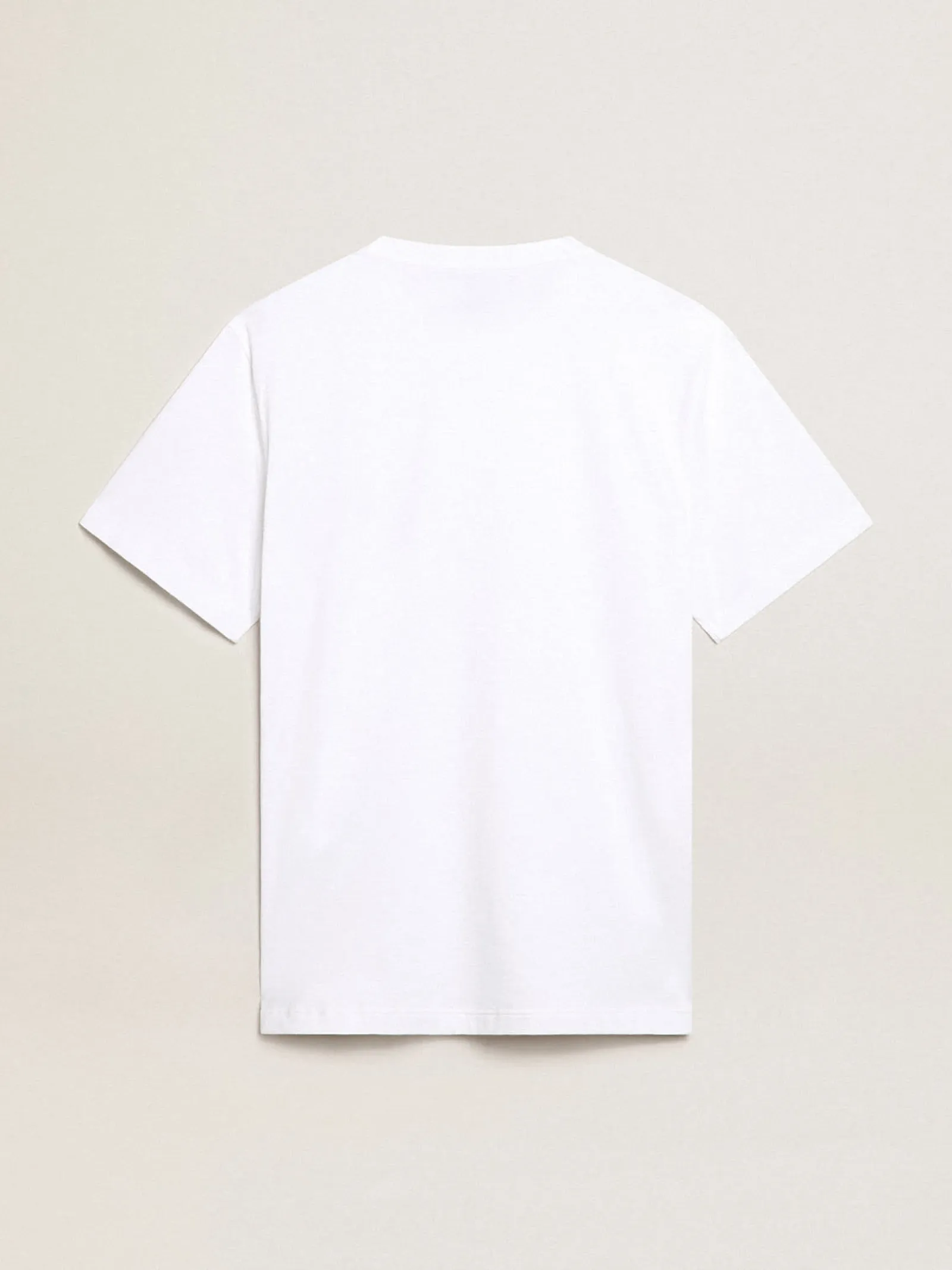 Cheap Golden Goose Camiseta branca masculina com estrela azul-escura na frente Star Collection