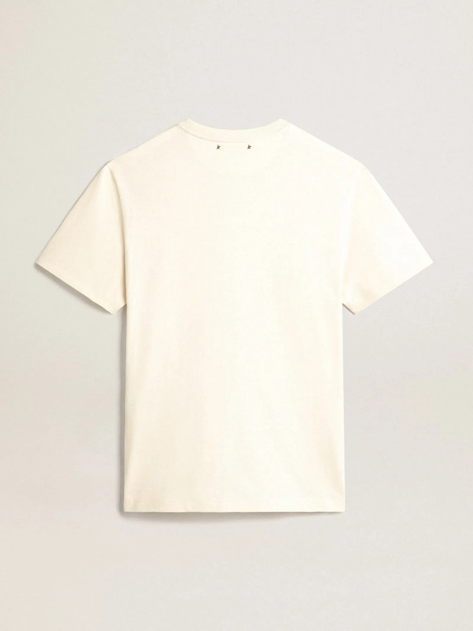 Discount Golden Goose Camiseta Masculina na cor branco heritage com logo CNY Cor: branco heritage